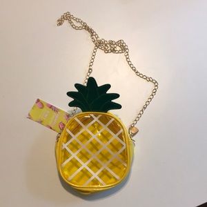 Clear pineapple purse with chain strap